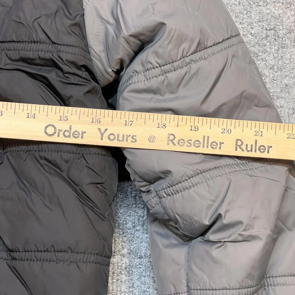 Eddie Bauer Jacket Kids Medium 10/12 Gray Hooded Fleece Lined Puffer Winter